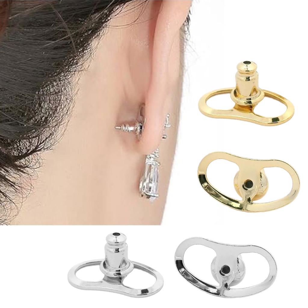 Set of 4 Adjustable Earring Support Backs for Large Earrings Practical Ear Closures Plug Ear Lobe Support Patches
