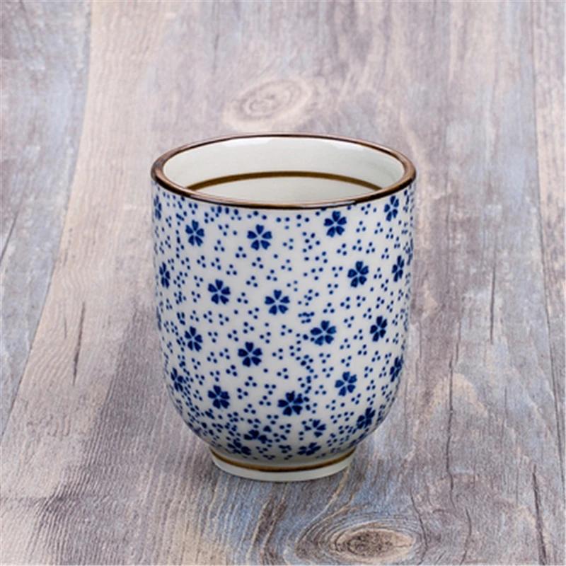 Japanese Tea Water Mug Handy Cup Hand-painted Ceramic Cherry Blossom Cups Creative Rough Ceramic Tea Cups  Coffee Cup