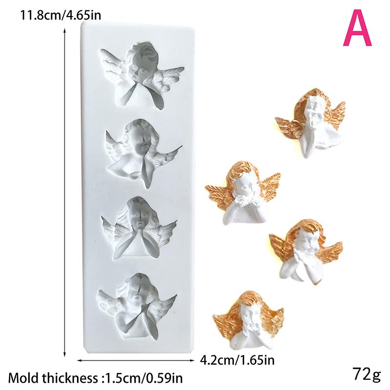 3D-engel, silikonform, babybursdagsfest, kakedekorasjonsverktøy, cupcake-topper, fondant, baking, sjokolade-godteriformer