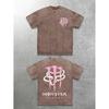 Männer und Frauen haben den gleichen Modetrend, gewaschene und verwaschene reine Baumwolle Kurzarmshirts, personalisierte einfache Drucke Rundhals-Kurzarmshirts