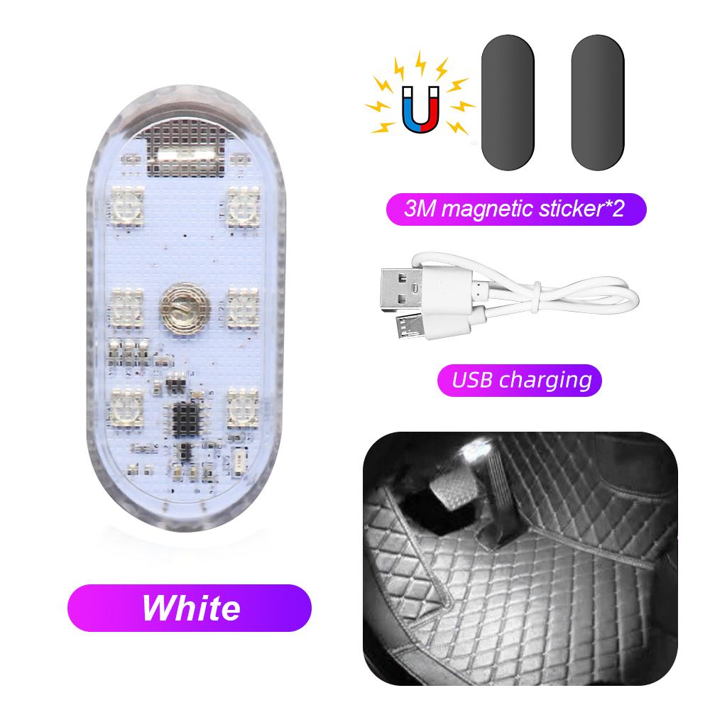 

Multi Color Car Light Wireless LED Touch Light Roof Ceiling Sensor Read Lamp Mini USB Charging Light Auto Interior Accsesories белый