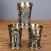 I Piece Bronze Metal Vintage Egyptian Shot Glass Creative Wine Cup Personalized Glass Drinking Bar Gift for Whiskey 40ml