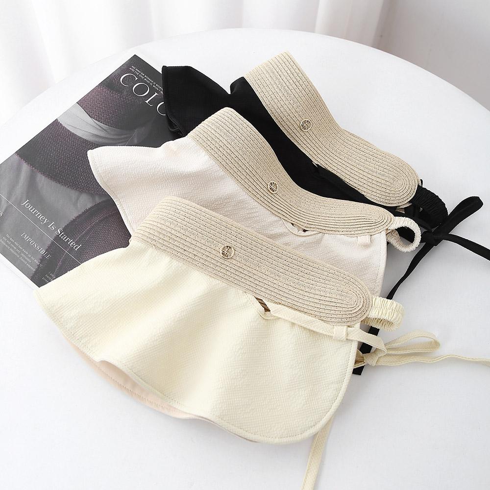 

Summer travel sunshade sunscreen hat big eaves UV protection temperament versatile empty top hat tide sun hat children straw hat Adult head circumference 55-57CM adjustable чорний