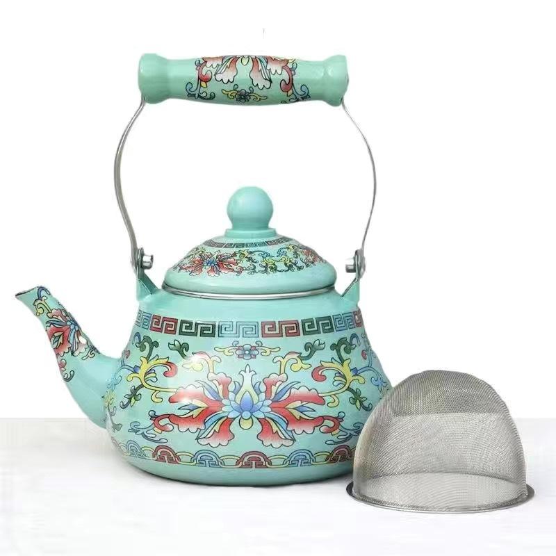 Enamel teapot Enamel enamel pot Kettle Boiling flower tea Induction cooker Universal