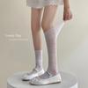 Summer Thin Solid Color Mesh Hollow Socks for Women Jk Slimming Knee-high Socks In Ballet Style, Vintage High Socks