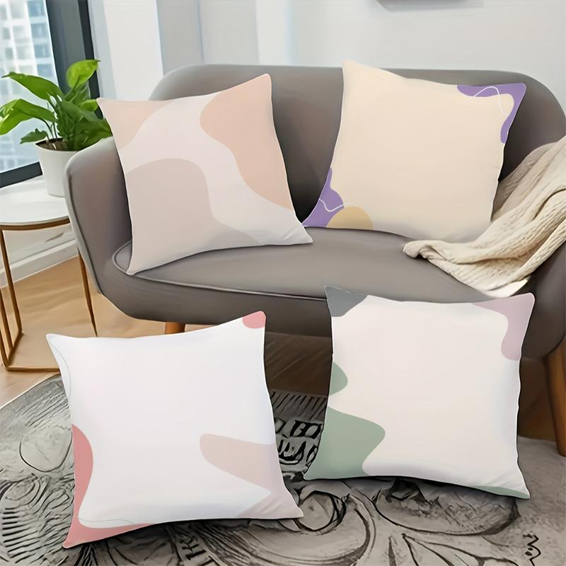 Morandi Color Print Pattern Home Decor Pillowcase Bedroom Living Room Sofa Decoration Polyester Cushion Cover With Zipper
