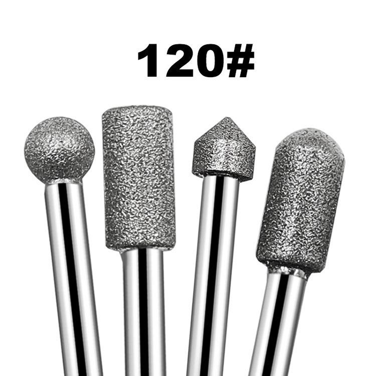 20-Piece Diamond Grinding Set: 6mm Shank for Jade Carving, 120 Grit