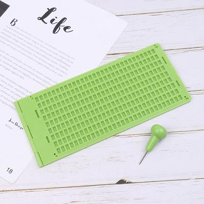 1Set 9Lines 30 Cells Practical School Braille Portable Writing Slate With Stylus