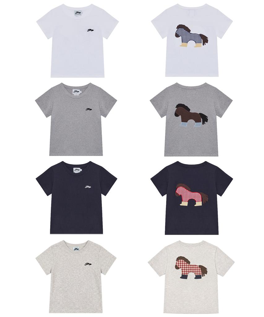 Tansanmageunesyum Pony Applique T-Shirt (Sky Blue)