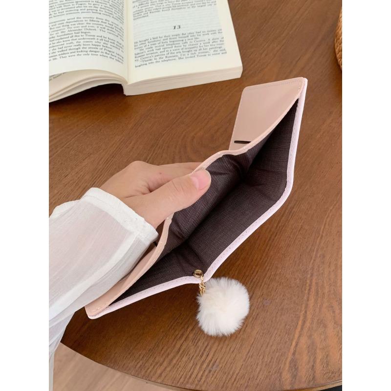 New Mini Mini Wallet for Women  Short and Cute Heart-shaped Little Fluffy Ball Wallet Korean Version Student Personality Zero Bag