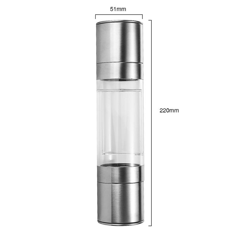 Stainless Steel Pepper Mill Grinder Manual Salt Pepper Grinder Seasoning Kitchen Tools Grinding 2 in 1 for Cooking New