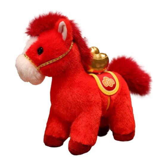 Horse Brings Wealth Plush Doll Soft PP Cotton Zodiac for Year of The Horse 2026 Cute Lucky Gift for Kids Collectors