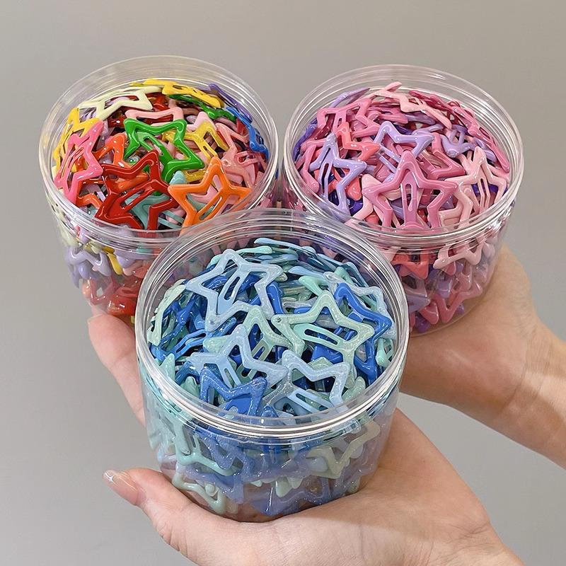 Clips de păr drăguț Y2K cu stea pentru femei și copii: Accesoriu Colorat Agrafă de Păr cu Franjuri Laterali