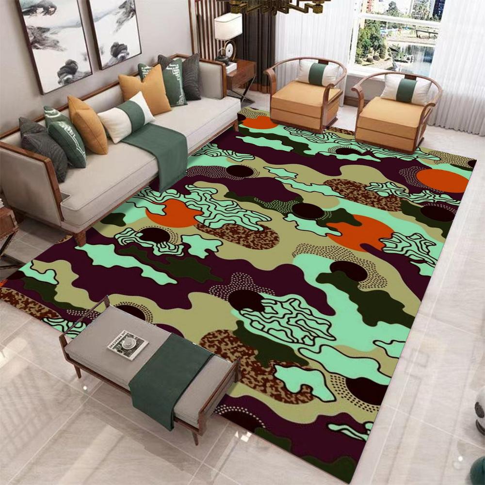 Bohemian Ethnic Carpet Colorful Tribal Pattern Rug Blue Orange Green Non-slip Soft Home Decoration Living Room Modern Floor Mat