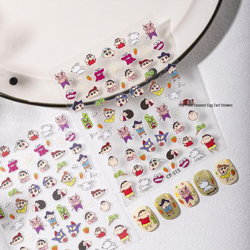 Crayon Shin-chan Spring Nail and Device Stickers for DIY Art Spring Defense Team