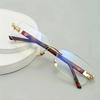 FG Men Blue Light Blocking Reading Glasses Dimond Cutting Rimless Eyeglasses Frame Anti Fatigue Hyperopia Presbyopic Eyewear