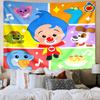 Happy Plim Friends Printed Tapestry, Wall Hanging,Livingroom, dormitory, Large Wall Decor, Fabric Decor Fan Birthday Gifts