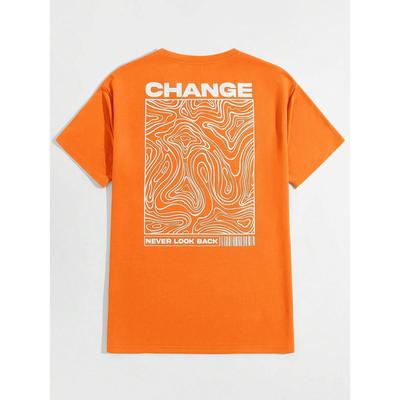 Change Ne Jamais Regarder en Arrière Graphique Rue T-Shirt Homme Coton Col Rond Été Ample Oversize Vêtements Respirant