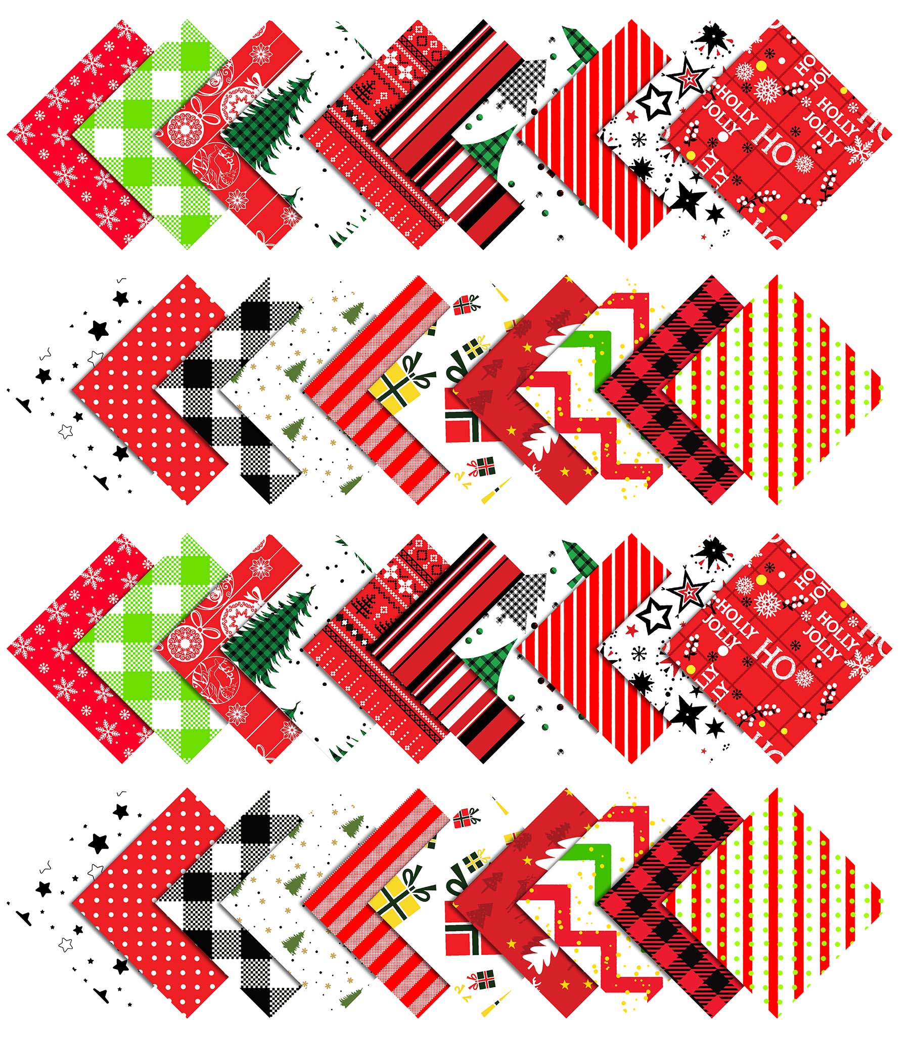 

Soimoi Christmas Theme Print Precut 5-inch Cotton Fabric Quilting Squares Charm Pack DIY Patchwork Sewing 5x5 зелёный
