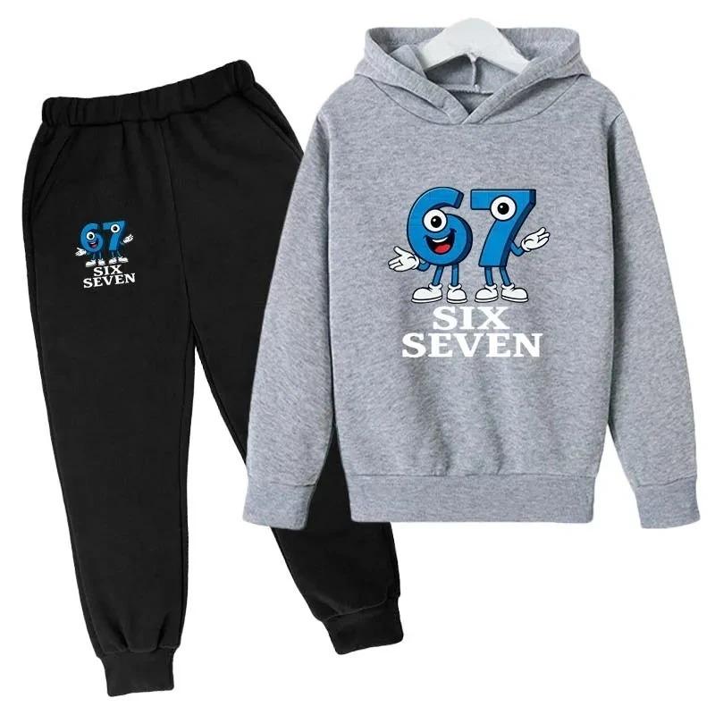 Sei Sette Divertente Stampa Cartone Animato Set Bambini Bambini Primavera Autunno Casual 2 Pezzi Felpa+Pantaloni Jogging Tute Ragazzi Ragazze Vestiti