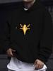 Men'S Casual All-Match Style Fashion Hooded Sweatshirt, New Unique Design, Eye-Catching Eagle Head Print Cool Design Showcasing Individual Charm Patte