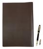 Recycled Cowhide A4 Book and Notebook Cover In Brown with Exchange BP WX Fountain Pen Ink and Black Ink Set (same Structure) (T23-A4-014C-WX-B)