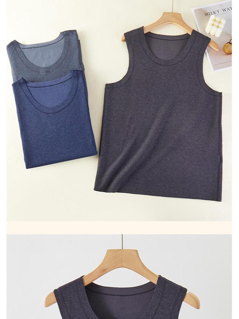 Męska Termiczna Bezszwowa Kamizelka z Podszewką z Jedwabnego Polaru 2025 Zima