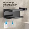 Hole-free Bathroom Tissue Holder, Phone Stand, Plastic Wall-mounted Toilet Paper Holder