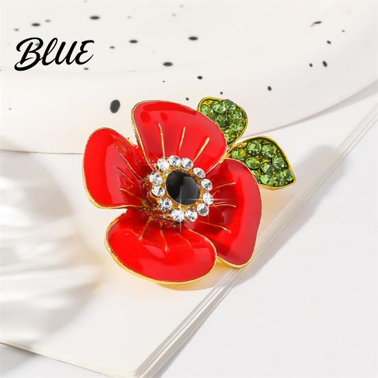 Women Suit Coat Brooch Flower Shape Enamel Oil Dripping Retro
