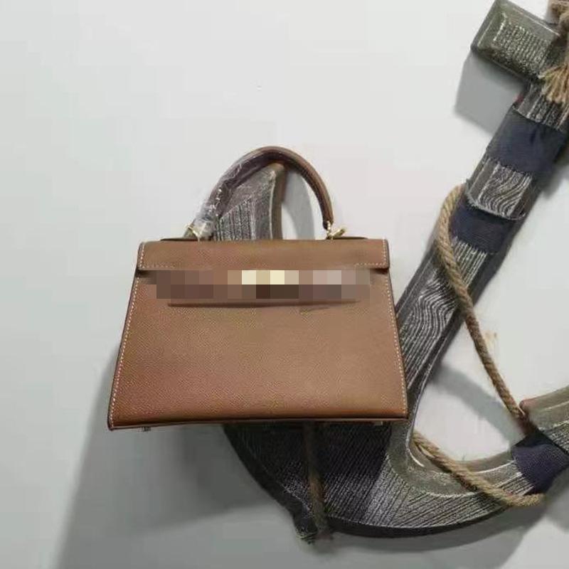 Second Generation Palm Print Cowhide Mini Small Keli Handbag 2025 New Bag Women's Commuter Versatile Shoulder Messenger Bag