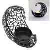 Romantic Moon Candlestick Iron Hollowed Candle Holder for Weddings Christmas Decoration Dining Coffee Table
