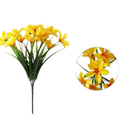 Plastic Artificial Orchid Flower Simulation Silk Flowers Daffodil Orchid Colorful Real Touch Spring Grass Home Decorative