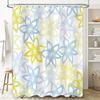 Modern Floral Print Shower Curtain Waterproof Home Decor Bathroom Accessories Blue/Yellow/Light Blue Size 180x245cm (70x96in)