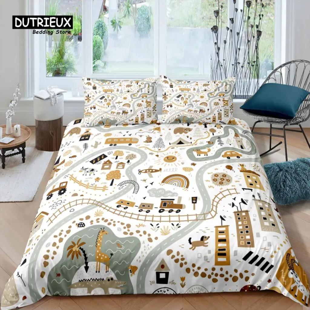 

Home Living Luxury 3D Train Bedding Set Locomotive Duvet Cover Pillowcase Queen and King EUUSAUUK Size Comforter Bedding US King 264x228cm