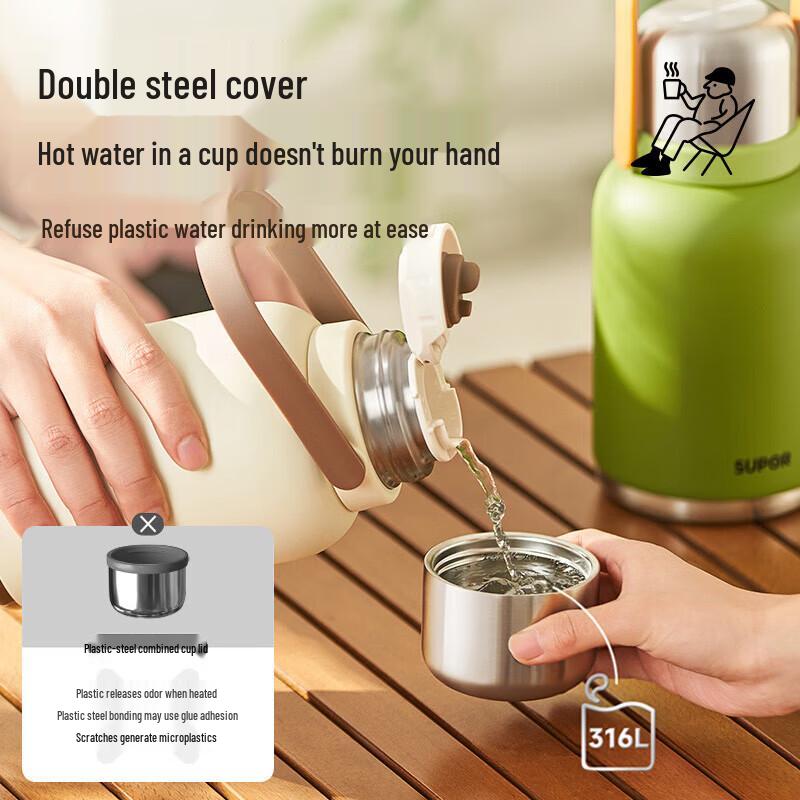 Supor 316L Stainless Steel Large Capacity Thermal Flask