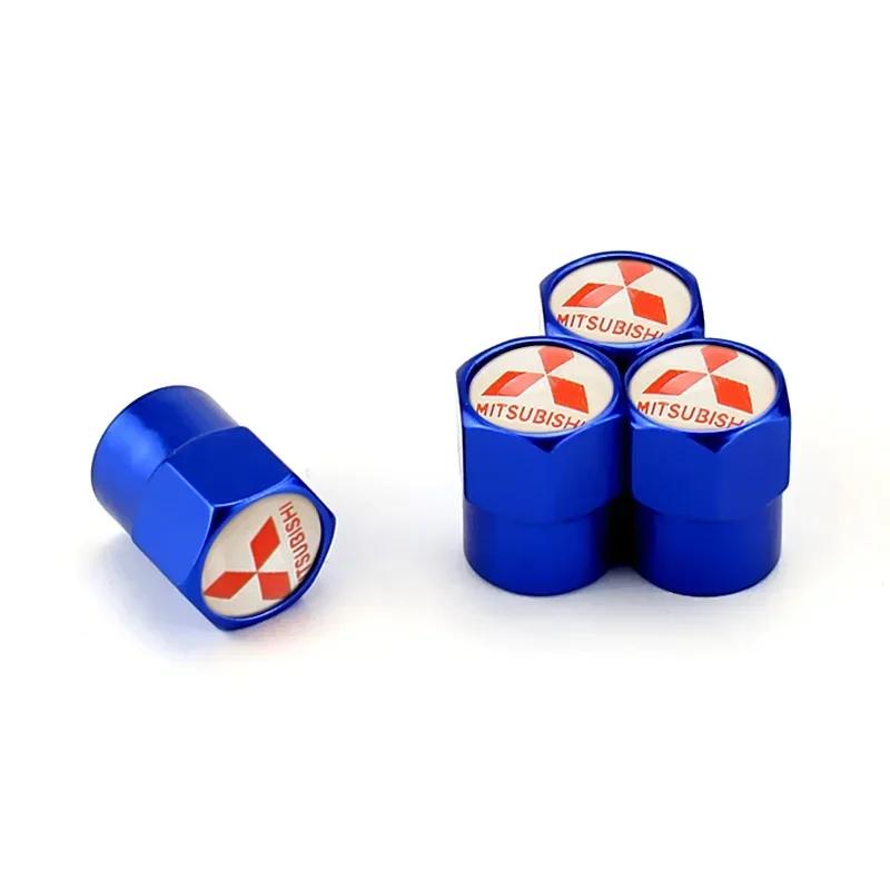 4pcs Car Wheel Tire Valve Caps Tyre Stem Covers for Mitsubishi Ralliart Lancer ASX Colt Pajero Outlander Eclipse Delica EVO Colt