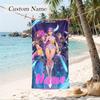 HUNTRIX Custom Name Printed Beach Towel Personalized Soft Towel For Swimming Beach Travel