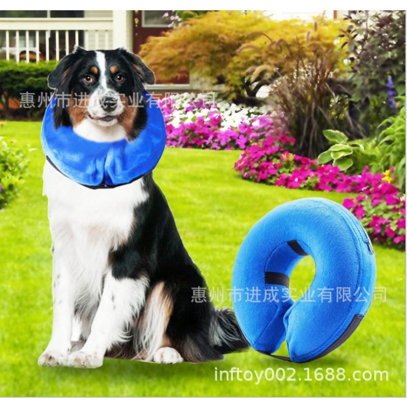 Inflatable Dog Cone Collar Soft PVC E-Collar Pets Recovery Anti-Lick Protection Size S M L XL