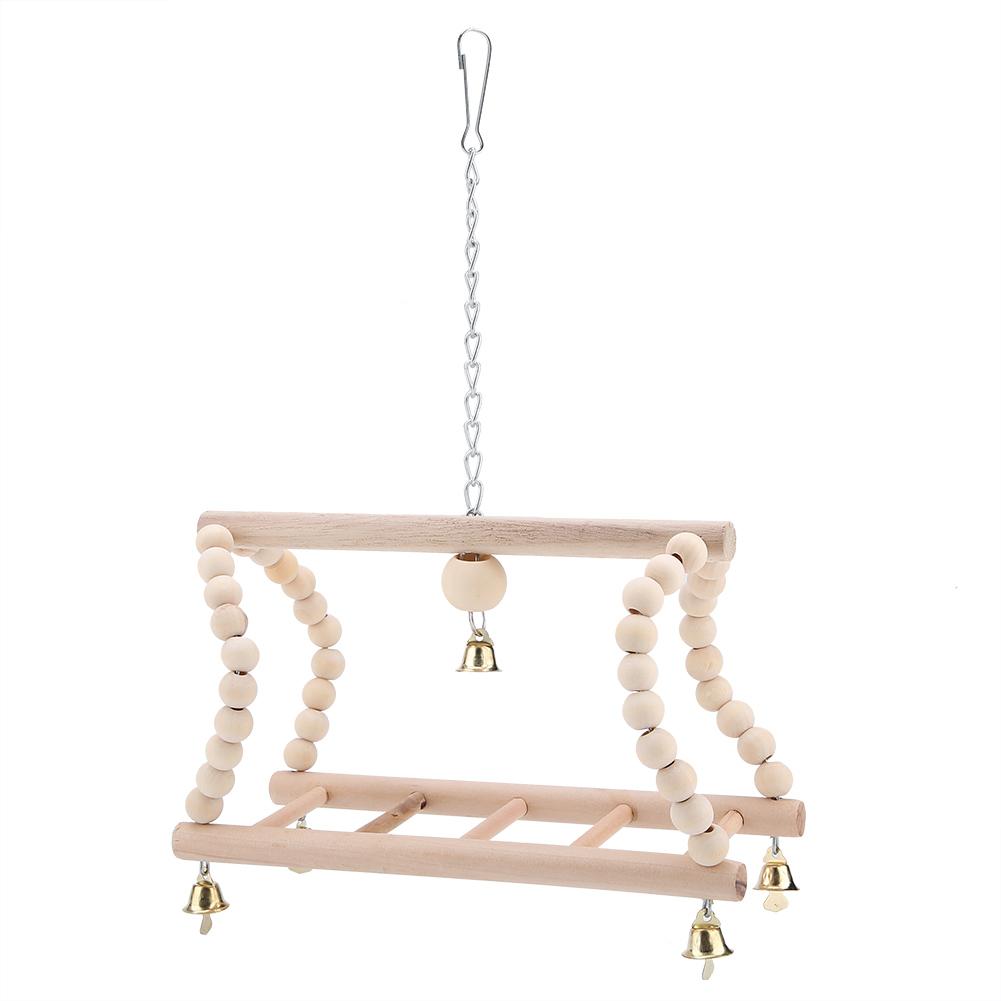 Pet Parrot Toy Wooden Climbing Swing Ladder for Birds Hamster