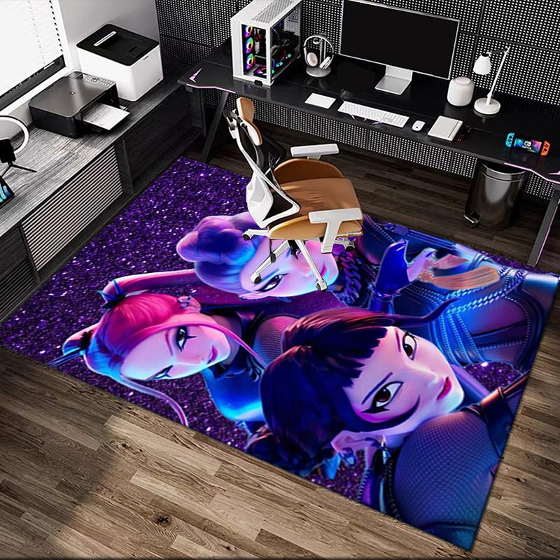 1pc Kpop Demon Hunters Rug, Comfortable Printed Home Area Carpet, Cozy Office Chair Rug