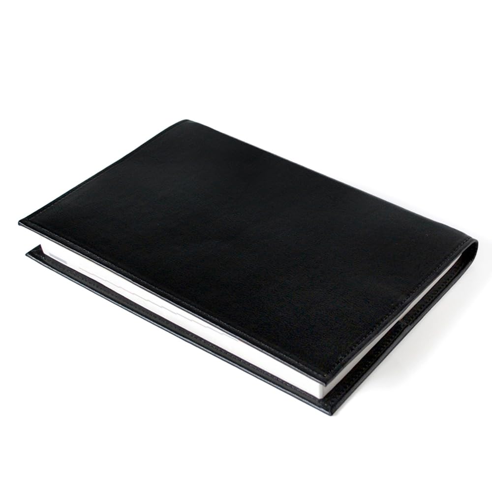 

Handmade genuine leather book cover, A5 size (black), made in Japan by a bag maker