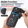 Retro Metal Ring Car Mount Magnetic Card Holder Pu Leather Phone Case For Iphone 18