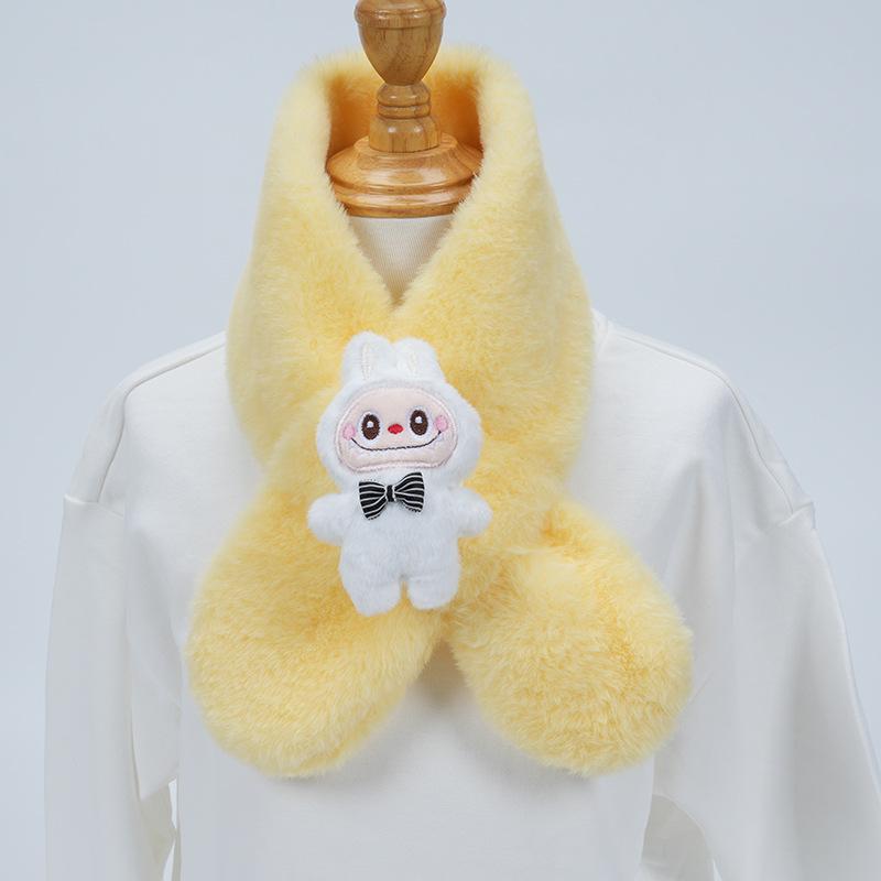 Plüsch-Winter-Schal im koreanischen Stil, Süßer und warmer Nackenschutz für Mädchen und Schülerinnen