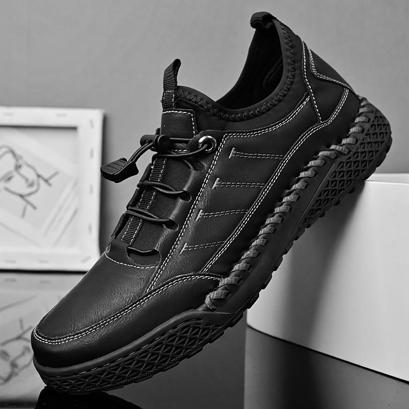 Men Casual Shoes outdoor Luxury Brand genuine Leather Mens Loafers Moccasins Breathable Black Driving Shoes men Size 38-46