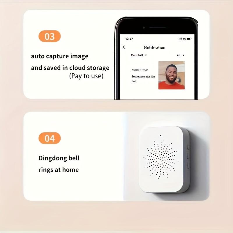 Wireless Video Doorbell with HD Camera, Wide Angle, Smart Voice Intercom, WiFi Support, Rechargeable Lithium Polymer Battery, Application Control
