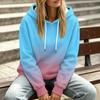 Women's Gradient Printed Long Sleeve Hoodie with Pocket and Casual Top