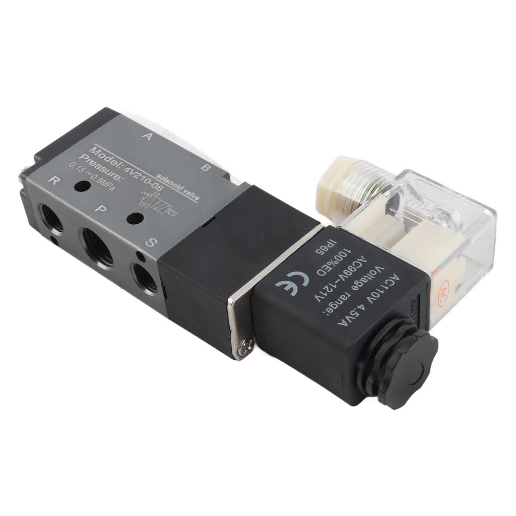 2 Position 5 Way Solenoid Valve Pneumatic Reversing Switch Control Valves G1 4in IntakeAC 110V+  15percent