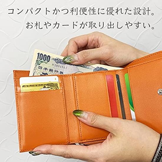 Ventura Women's BifoldTrifold Leather Mini Wallet with Genuine Leather Coin Purse, Zipper Closure, Compact, Large Capacity (Light Gray)