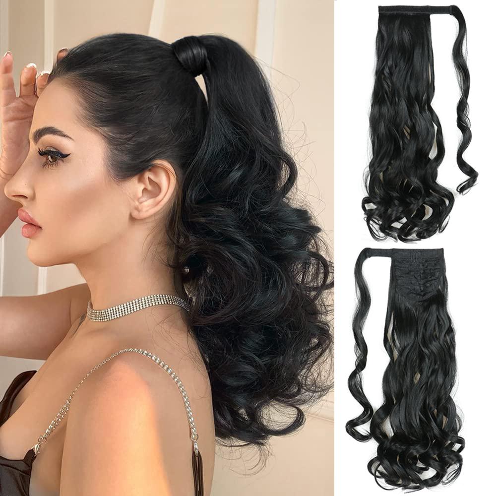 MISS WIG Synthetische Clip-In Wrap-Around Pferdeschwanz-Verlängerung Langer Welliges Pferdeschwanzhaar Für Frauen Tägliches Cosplay Tragen