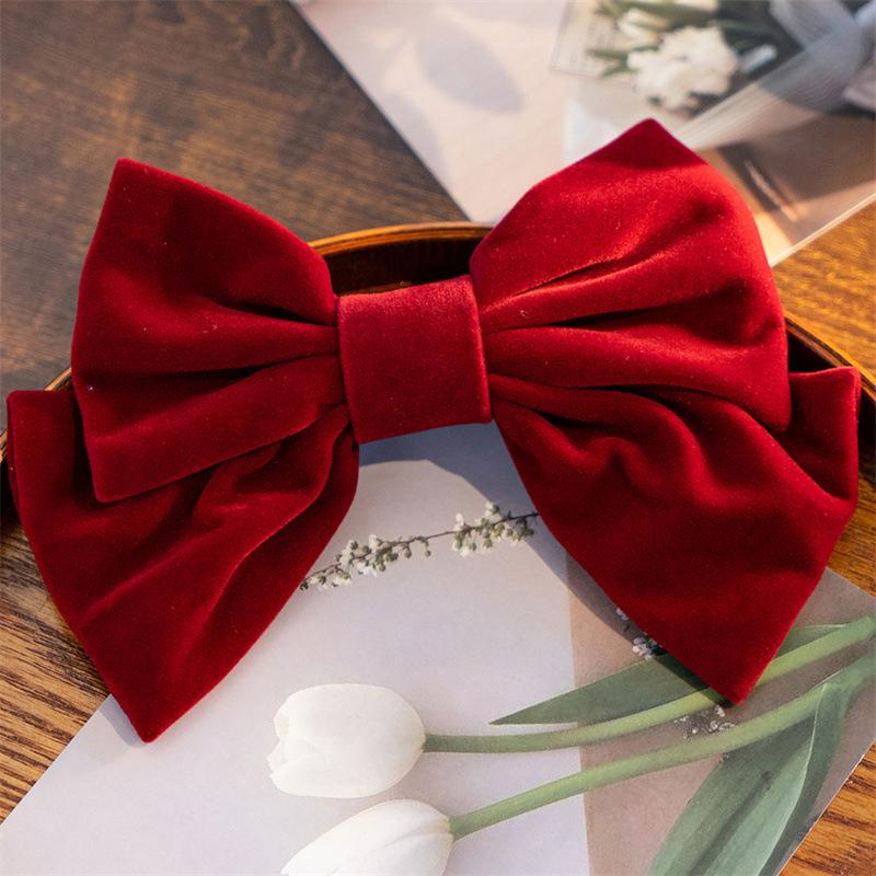 Velvet Velká mašle Vlásenka pro ženy Dívky Vintage Elegantní Vlásenky Pokrývka hlavy Pokrývka hlavy Vynikající vlasové doplňky Dárky